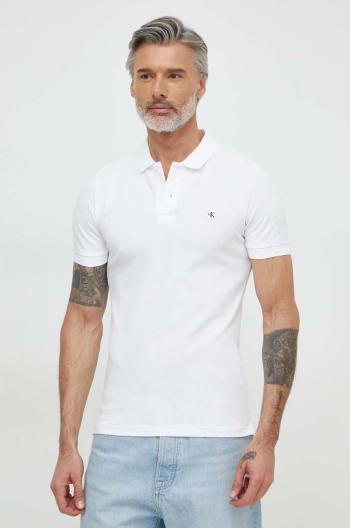 Polo tričko Calvin Klein Jeans bílá barva, J30J325269