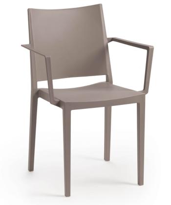 Jídelní židle MOSK ARMCHAIR Rojaplast Šedohnědá taupe