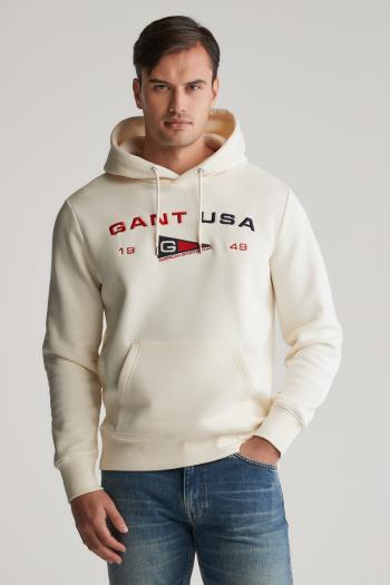 MELEGÍTŐFELSŐ GANT GRAPHIC SWEAT HOODIE CREAM