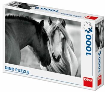 Černobílí koně 1000 puzzle (Defekt)