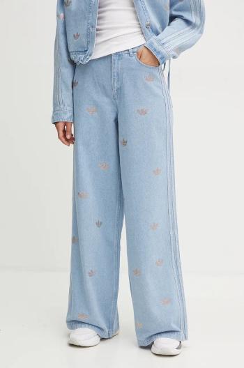 Džíny adidas Originals Femme Galore Denim Rhinestone Pants dámské, high waist, JN3020