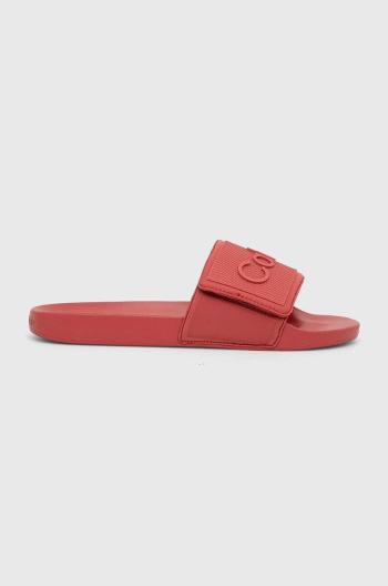 Pantofle Calvin Klein ADJ POOL SLIDE TPU pánské, červená barva, HM0HM01437