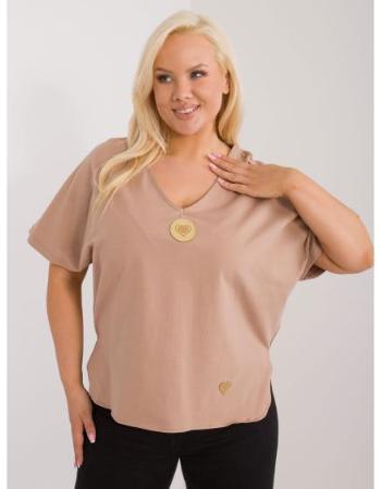 Dámská halenka plus size hnědá