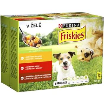 Friskies Adult s kuřetem, s hovězím a jehněčím v želé 12 x 100 g (7613036208208)