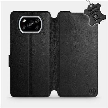 Flipové pouzdro na mobil Xiaomi POCO X3 NFC - Černé - kožené - Black Leather (5903516393275)