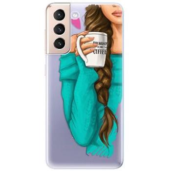 iSaprio My Coffe and Brunette Girl pro Samsung Galaxy S21 (coffbru-TPU3-S21)