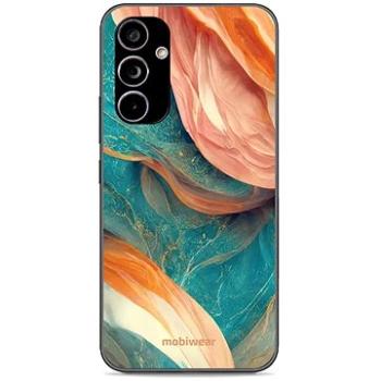 Mobiwear Glossy lesklý pro Samsung Galaxy A54 5G - G025G - Azurový a oranžový mramor (5904808526906)