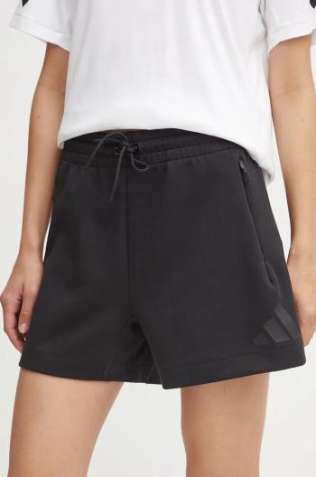 Kraťasy adidas ZNE dámské, černá barva, hladké, high waist, JE7845