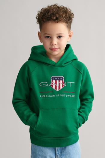 MIKINA GANT ARCHIVE SHIELD RAGLAN HOODIE WILD GREEN