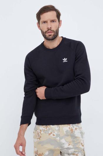 Mikina adidas Originals Trefoil Essentials Crewneck pánská, černá barva, s aplikací, IM4532