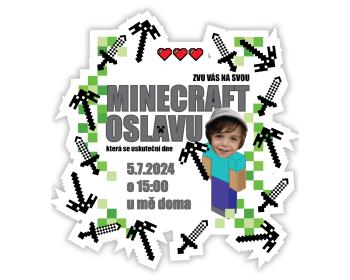 Personal Personalizované pozvánky 6 ks - Minecraft