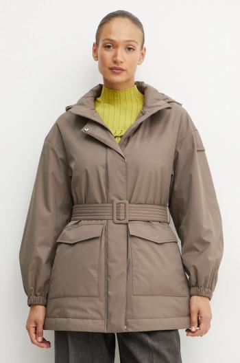 Bunda Max Mara Leisure dámská, hnědá barva, přechodná, oversize, 2426486018600