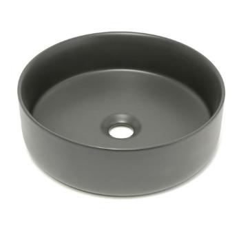 Umývadlo na dosku SAT Mood 36x36 cm tmavě šedá matná bez otvoru pre batériu, bez prepadu SATM3636DGRM