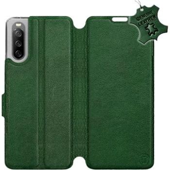 Kožené flip pouzdro na mobil Sony Xperia 10 III - Zelené -  Green Leather (5903516728282)