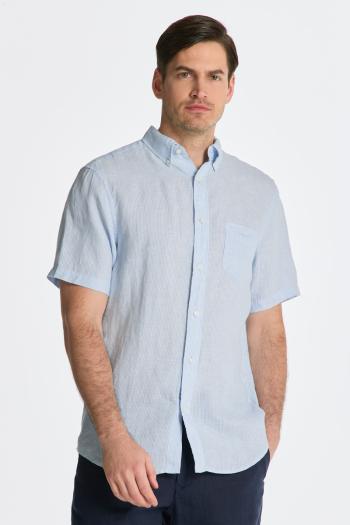 KOŠILE GANT REG LINEN STRIPE SS SHIRT CAPRI BLUE