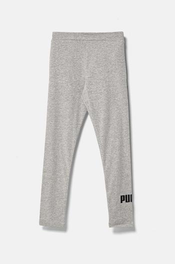 Dětské legíny Puma ESS Logo Leggings G šedá barva, s potiskem