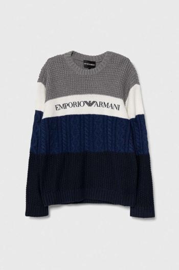 Dětský vlněný svetr Emporio Armani šedá barva