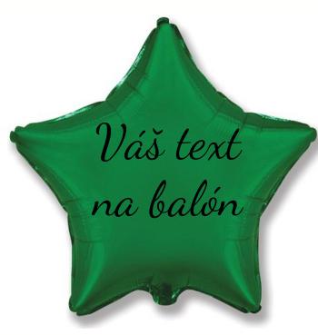 Godan Fóliový balón s textem - Zelená hvězda 45 cm