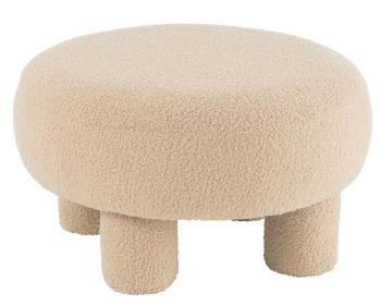 Béžová kulatá stolička Teddy Bouclé Beige - Ø 52*28 cm 38659