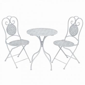 Zahradní bistro set 3 ks Dekorhome Bílá