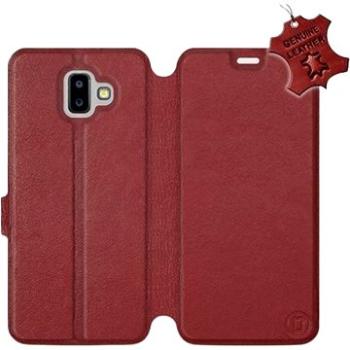 Flip pouzdro na mobil Samsung Galaxy J6 Plus 2018 - Tmavě červené - kožené -   Dark Red Leather (5903226518166)