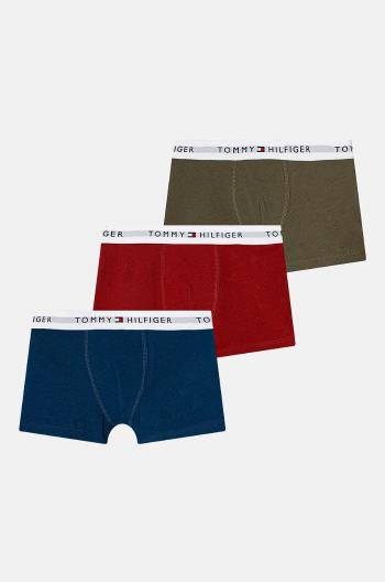 Dětské boxerky Tommy Hilfiger 3-pack zelená barva, UB0UB00573