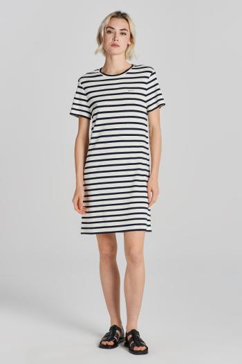 ŠATY GANT STRIPED SS T-SHIRT DRESS CLASSIC BLUE