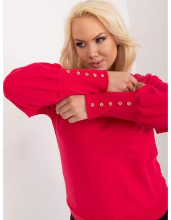 Dámská halenka plus size s knoflíky červená  