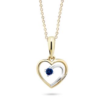 Cutie Diamonds Něžný bicolor přívěsek ze žlutého zlata se safírem DZ6300-1602-40-SF-X-R1