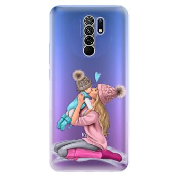 Odolné silikonové pouzdro iSaprio - Kissing Mom - Blond and Boy - Xiaomi Redmi 9