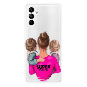 Odolné silikonové pouzdro iSaprio - Super Mama - Two Boys - Samsung Galaxy A04s