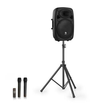 Auna Streetstar 12, mobilní PA systém + stativ, 12" woofer, UHF mikrofon, 800 W max., černý