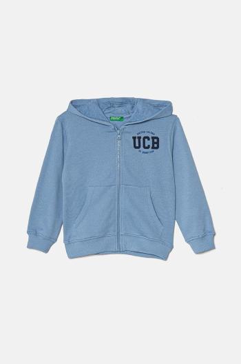 Dětská bavlněná mikina United Colors of Benetton s kapucí, vzorovaná, 3J68G5034