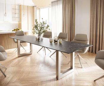 Jídelní stůl Edge 300x100 cm keramika Laminam® Nero Greco šedá