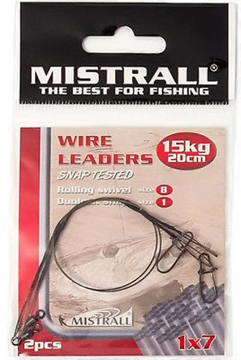 Mistrall ocelové lanko wire leaders 20 cm-15 kg