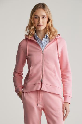 MIKINA GANT REG TONAL SHIELD ZIP HOODIE GERANIUM PINK