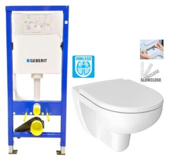 GEBERIT DuofixBasic bez tlačítka + WC JIKA LYRA PLUS RIMLESS + SEDÁTKO DURAPLAST SLOWCLOSE 458.103.00.1 X LY2