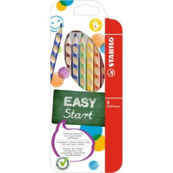 Ergonomické pastelky pro leváky - STABILO EASYcolors - 6 ks sada - 6 různých barev