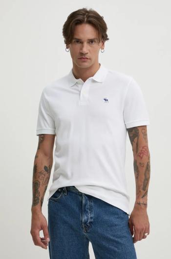 Bavlněné polo tričko Abercrombie & Fitch bílá barva, KI124-4386