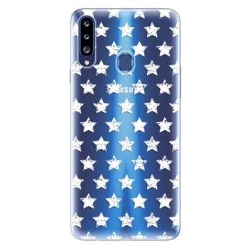 Odolné silikonové pouzdro iSaprio - Stars Pattern - white - Samsung Galaxy A20s