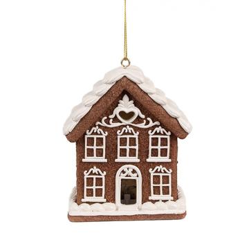 Závěsná svítící ozdoba perníková chaloupka Gingerbread House - 9*6*10/21 cm 6PR4358