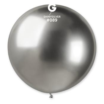 Svet balonku Kulatý chromový balónek SHINY 80 cm stříbrný