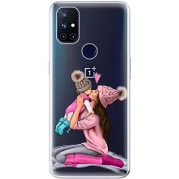 iSaprio Kissing Mom - Brunette and Girl pro OnePlus Nord N10 5G (kmbrugirl-TPU3-OPn10)