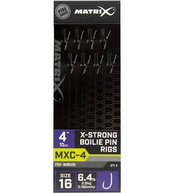 Matrix návazec mxc-4 x-strong boilie pin rigs barbless 10 cm - size 16 0,18 mm