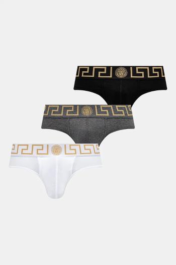 Spodní prádlo Versace 3-pack pánské, šedá barva, AU10327 1A10011