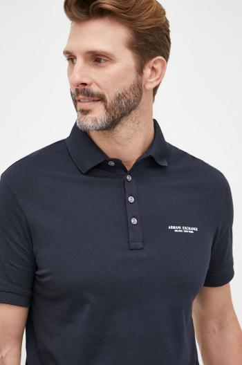 Bavlněné polo tričko Armani Exchange tmavomodrá barva, s potiskem, 8NZF80 Z8H4Z NOS