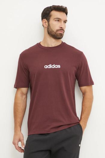 Bavlněné tričko adidas Essentials Linear červená barva, s potiskem, JE8998