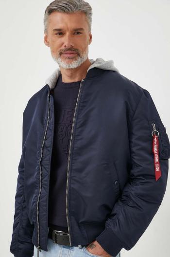 Bomber bunda Alpha Industries MA-1 ZH Back EMB tmavomodrá barva, zimní, oversize