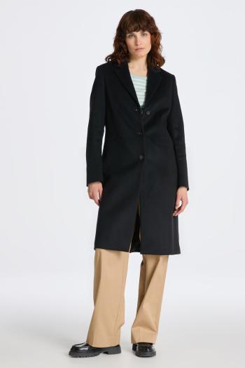 KABÁT GANT WOOL BLEND TAILORED COAT EBONY BLACK