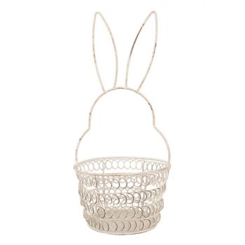 Bílý drátěný dekorační košík králík Bunny S - Ø 12*27 cm  6Y5581S